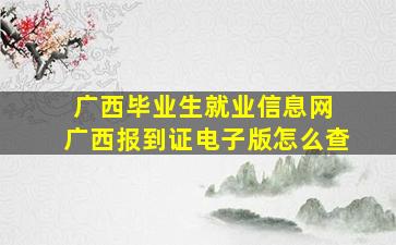 广西毕业生就业信息网 广西报到证电子版怎么查